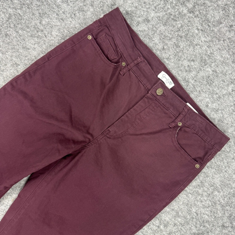 Jessica‎ Simpson High Rise Skinny Ankle Pants Womens 12 Burgundy